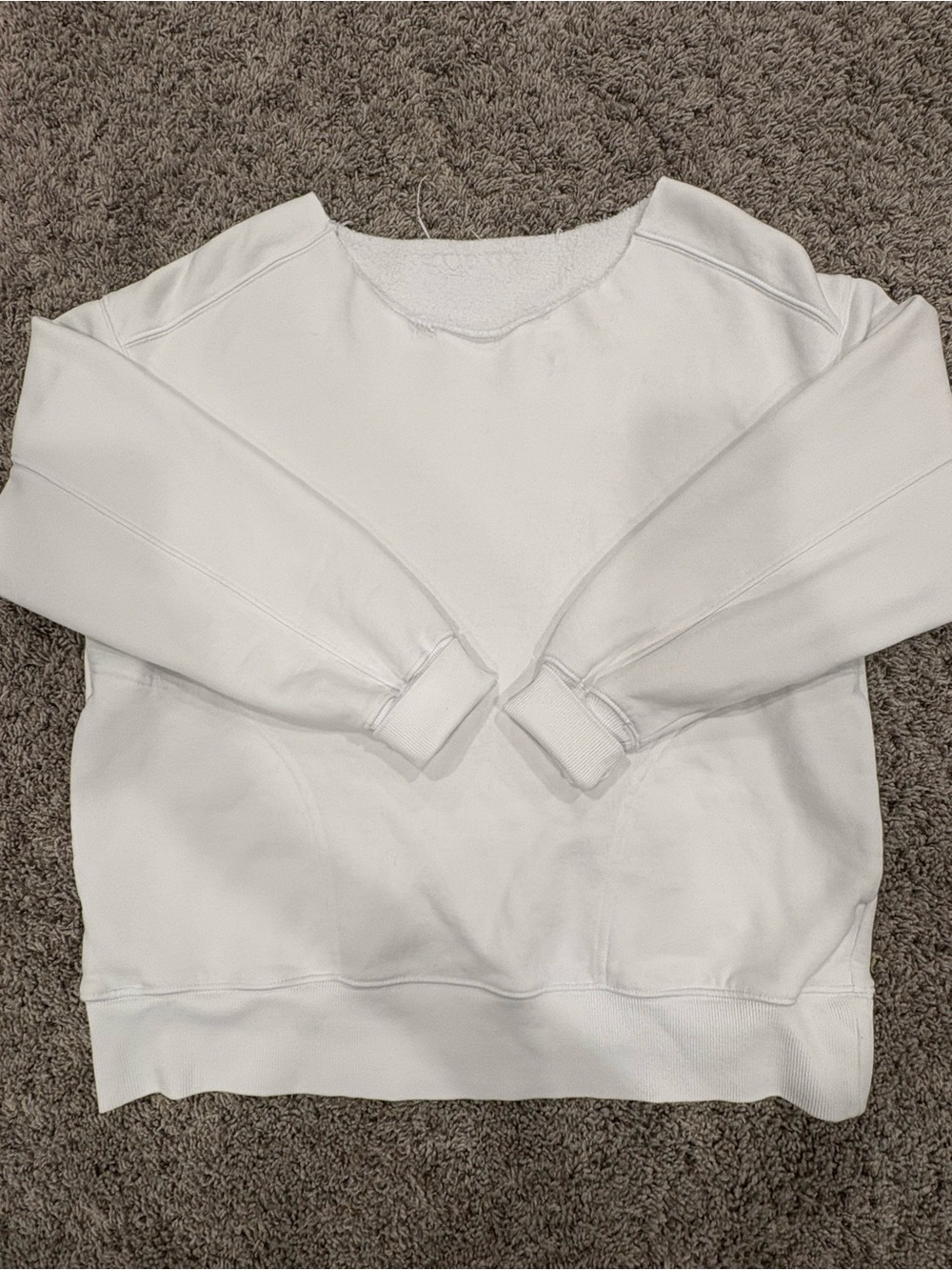 Aerie White Scoop-Neck Cozy Pullover